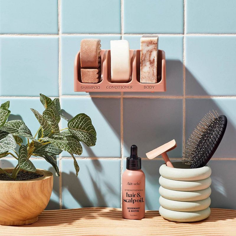 slide 5 of 5, Kitsch Bottle-Free Beauty Self-Draining Soap Dish - Terracotta Pink, 1 ct