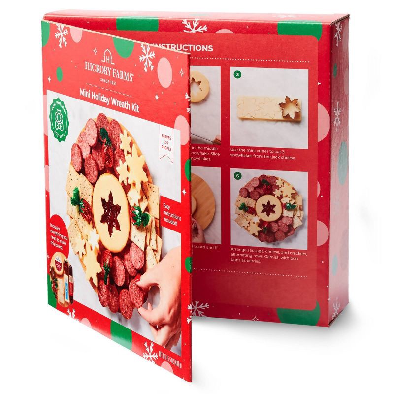 slide 3 of 6, Hickory Farms Christmas Gift Set Christmas Wreath Charcuterie Kit - 15.5oz, 15.5 oz