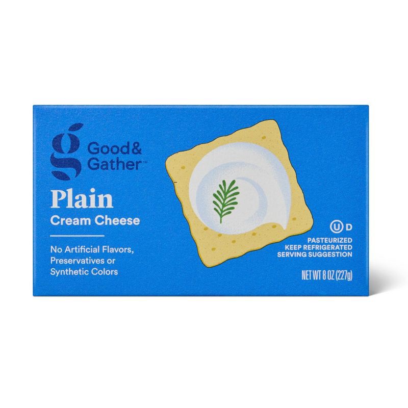 slide 1 of 3, Plain Cream Cheese Bar - 8oz - Good & Gather™, 8 oz