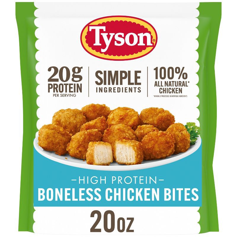 slide 1 of 8, Tyson Simple Ingredients Boneless Chicken Bites - Frozen - 20oz, 20 oz