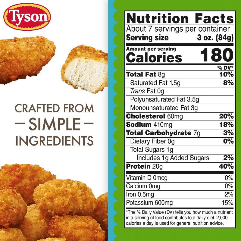 slide 8 of 8, Tyson Simple Ingredients Boneless Chicken Bites - Frozen - 20oz, 20 oz
