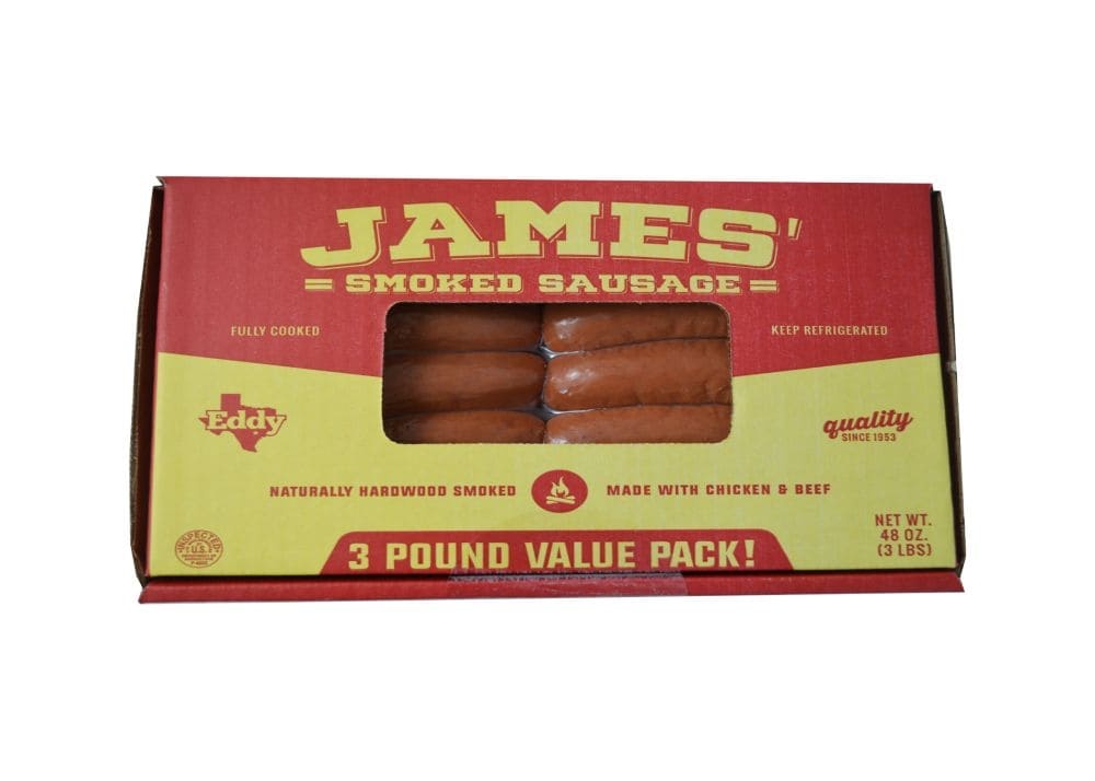 slide 1 of 1, James' Smoked Sausage Links, 3 lb