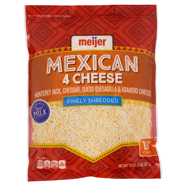 slide 1 of 2, Meijer Finely Shredded Mexican Cheese, 32 oz