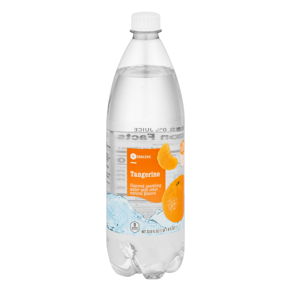 slide 1 of 1, SE Grocers Flavored Sparkling Water Tangerine - 1 liter, 1 liter