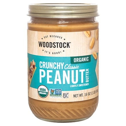 slide 1 of 1, Woodstock Nut Butter - Organic - Peanut - Easy Spread - Crunchy - Salted, 35 oz