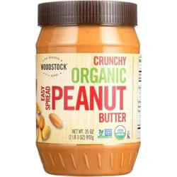 Woodstock Nut Butter - Organic - Peanut - Easy Spread - Crunchy - Salted