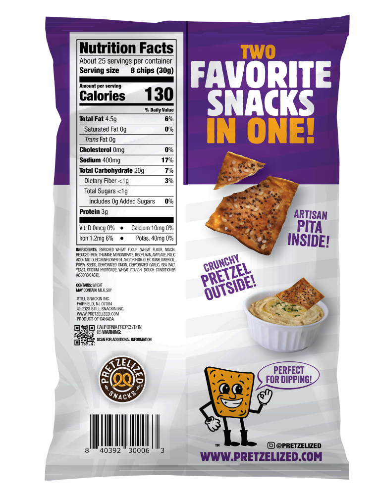 slide 2 of 2, Pretzelized Snacks Everything Pretzel Pita Chips 7 oz, 7 oz