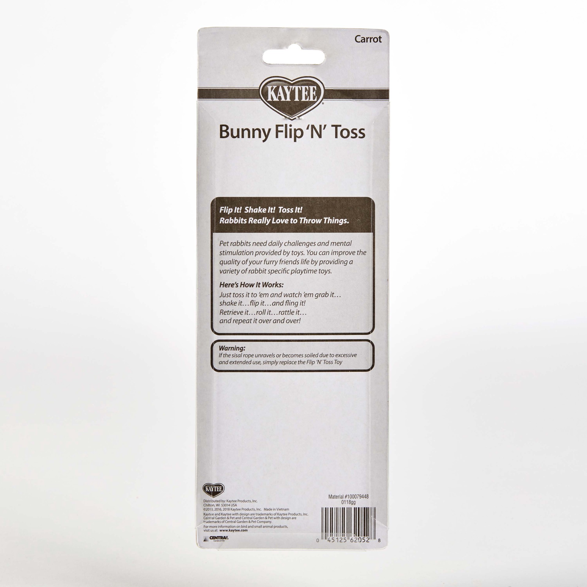 slide 2 of 5, Kaytee Hard Goods Kaytee Bunny Flip-N-Toss Toy Carrot, 1 ct