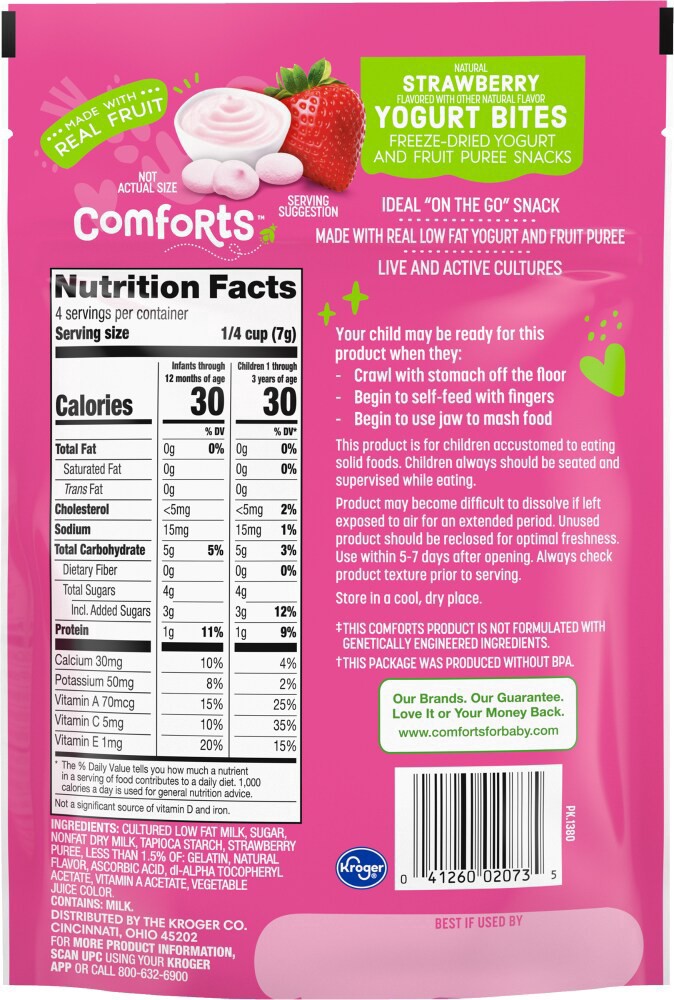 slide 2 of 2, Comforts Strawberry Yogurt Bites, 1 oz