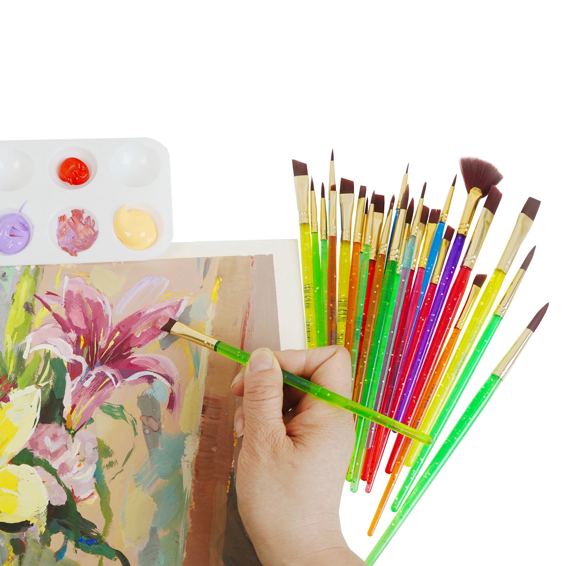 slide 4 of 4, Multi-Purpose 30 Piece Synthetic Brush Set By Craft Smart, 30 ct