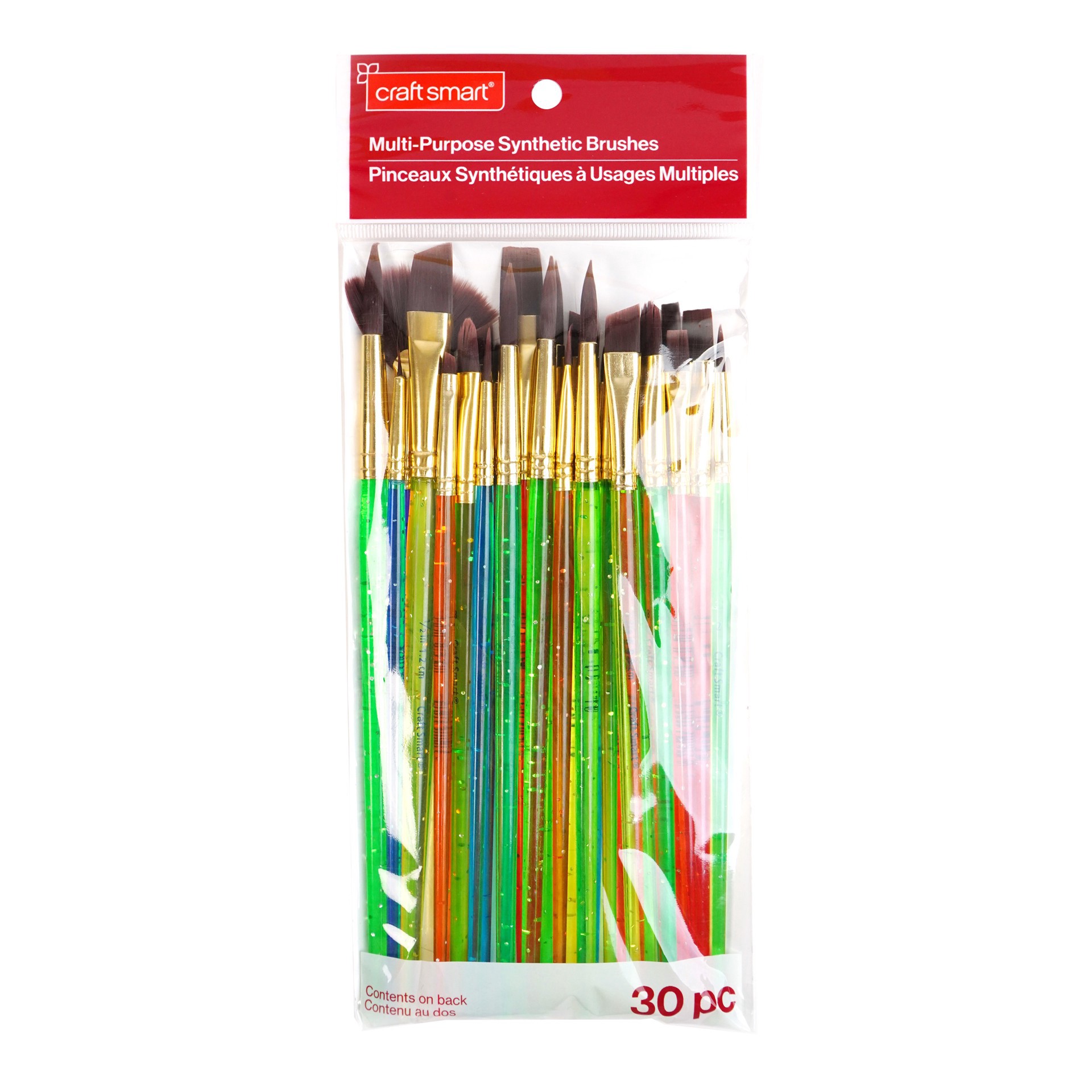 slide 2 of 4, Multi-Purpose 30 Piece Synthetic Brush Set By Craft Smart, 30 ct