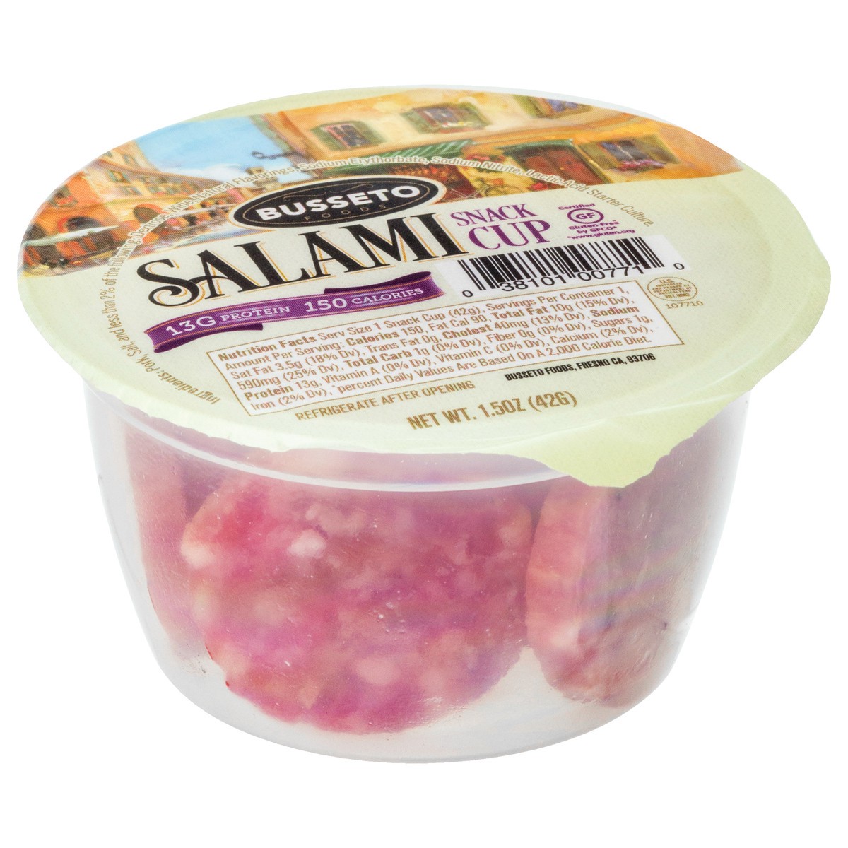 slide 5 of 12, Busseto Foods Salami Snack Cup 1.5 oz, 1.5 oz