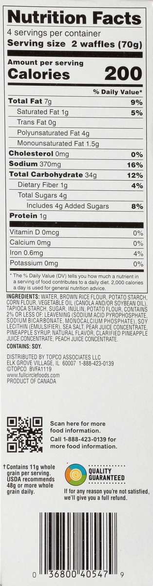 slide 9 of 13, Full Circle Market Gluten Free Homestyle Waffles 8 8 ea Box, 8 ct