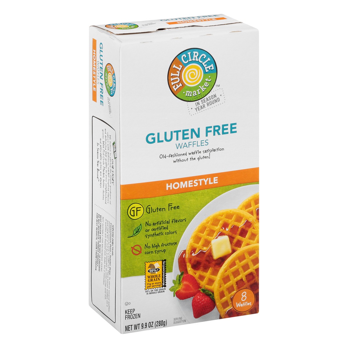 slide 4 of 13, Full Circle Market Gluten Free Homestyle Waffles 8 8 ea Box, 8 ct