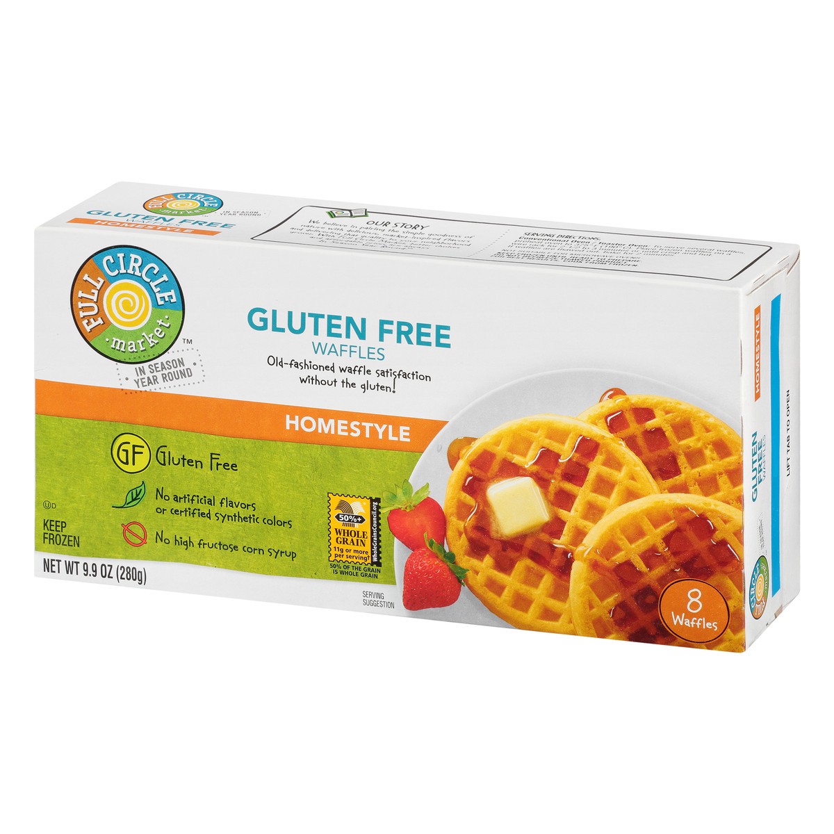 slide 10 of 13, Full Circle Market Gluten Free Homestyle Waffles 8 8 ea Box, 8 ct