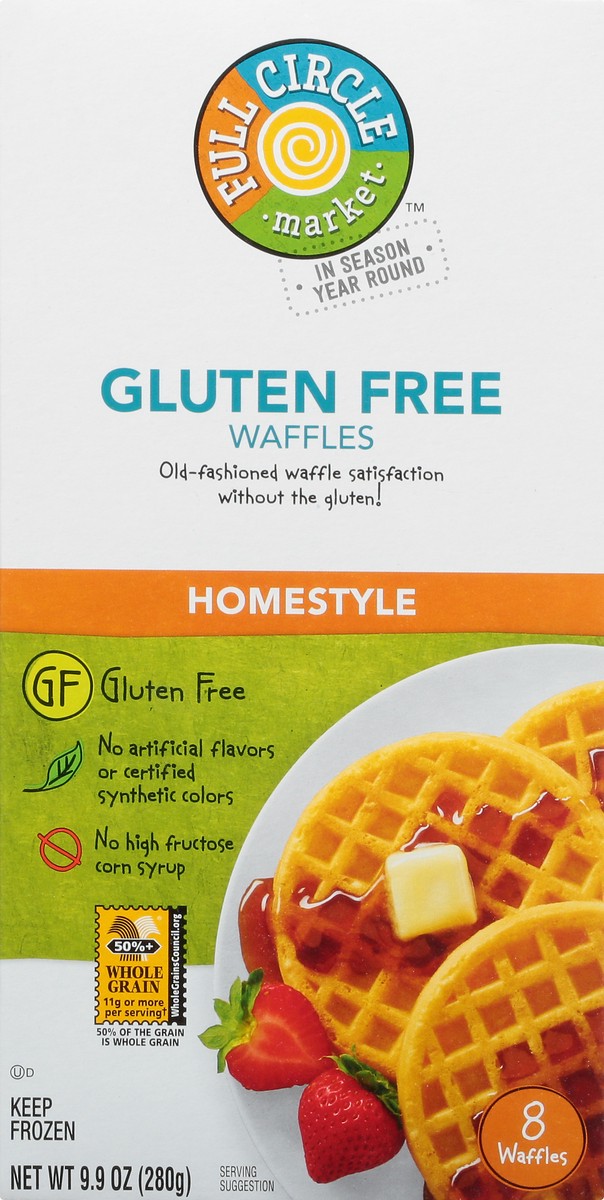 slide 6 of 13, Full Circle Market Gluten Free Homestyle Waffles 8 8 ea Box, 8 ct