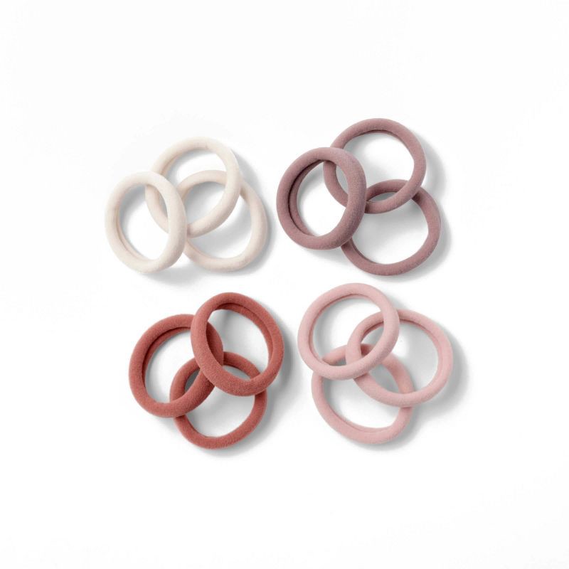 slide 1 of 7, The Hair Edit Ballerina Fabric Hair Ties – Multicolor – 12pk, 12 ct