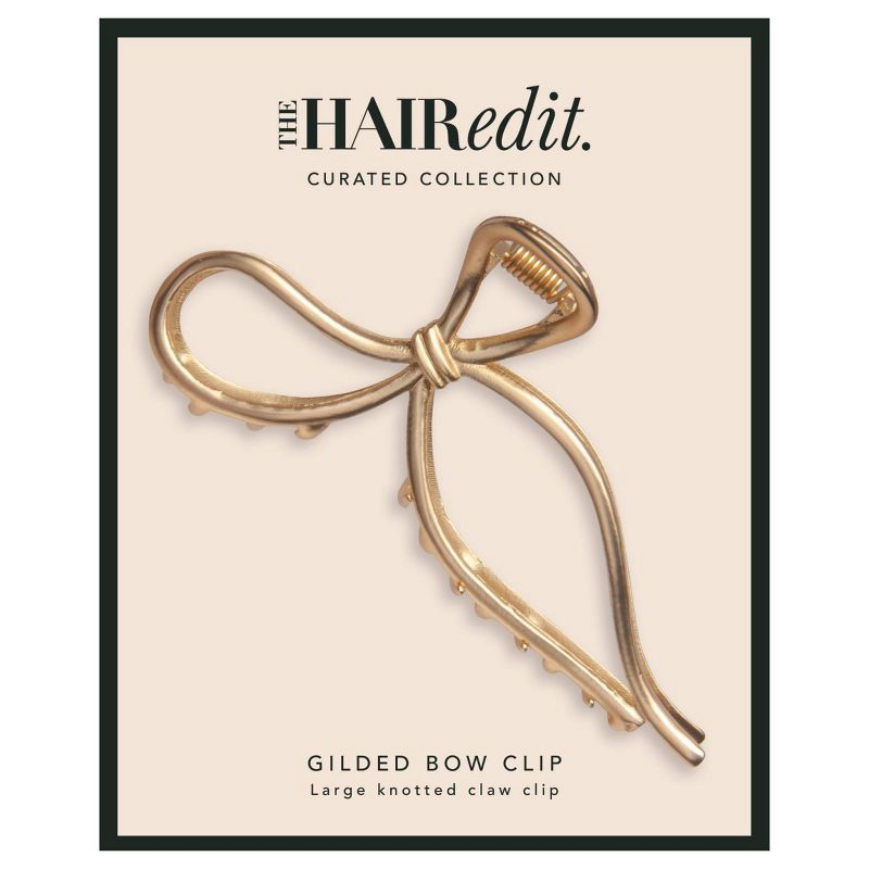 slide 2 of 6, The Hair Edit Gilded Bow Clip, 1 ct