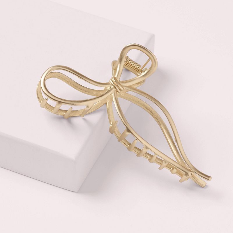 slide 4 of 6, The Hair Edit Gilded Bow Clip, 1 ct