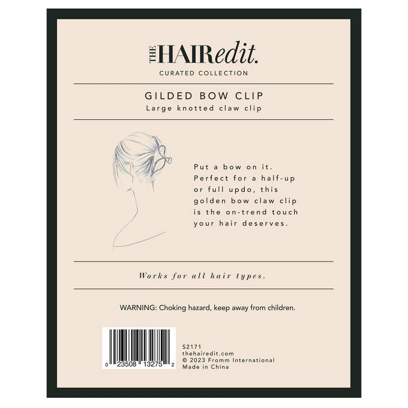slide 6 of 6, The Hair Edit Gilded Bow Clip, 1 ct