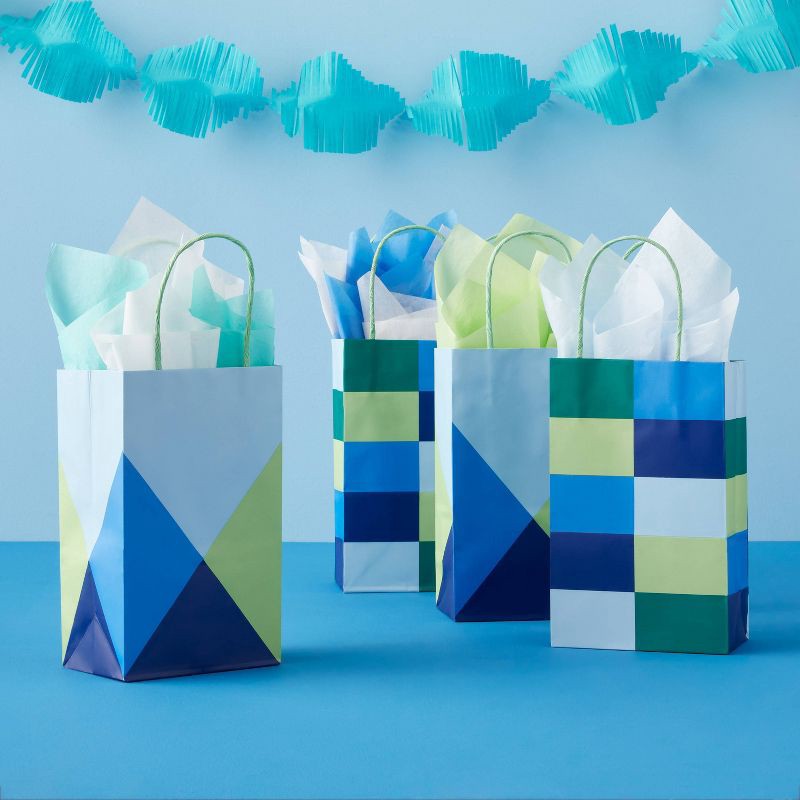 slide 2 of 3, 4pk Jr Tote Bag Blue - Spritz™, 4 ct