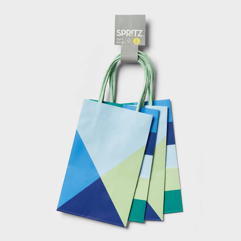 slide 3 of 3, 4pk Jr Tote Bag Blue - Spritz™, 4 ct