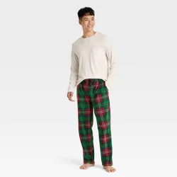 Men's Microfleece Pajama Set - Goodfellow & Co™ Cream XXL