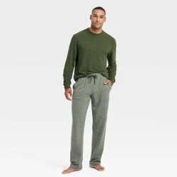 Men's Solid Elevated Long Sleeve Pajama Set - Goodfellow & Co™ Olive Green L