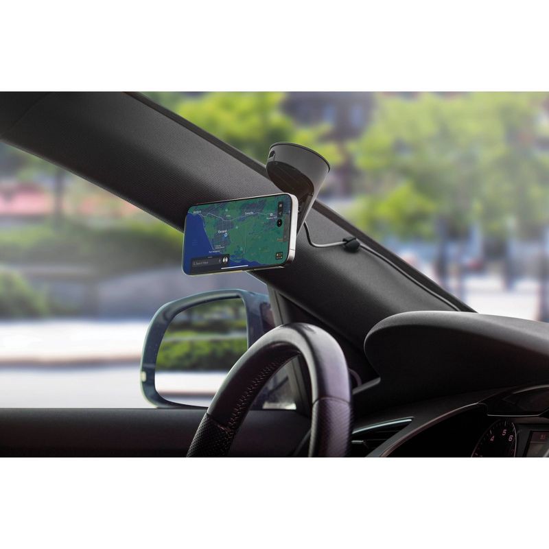 slide 4 of 5, Scosche MagicMount Charge Pro Qi2 2-in-1 Window/Dash Car Mount - Black: USB-C MagSafe-Compatible, 1 ct