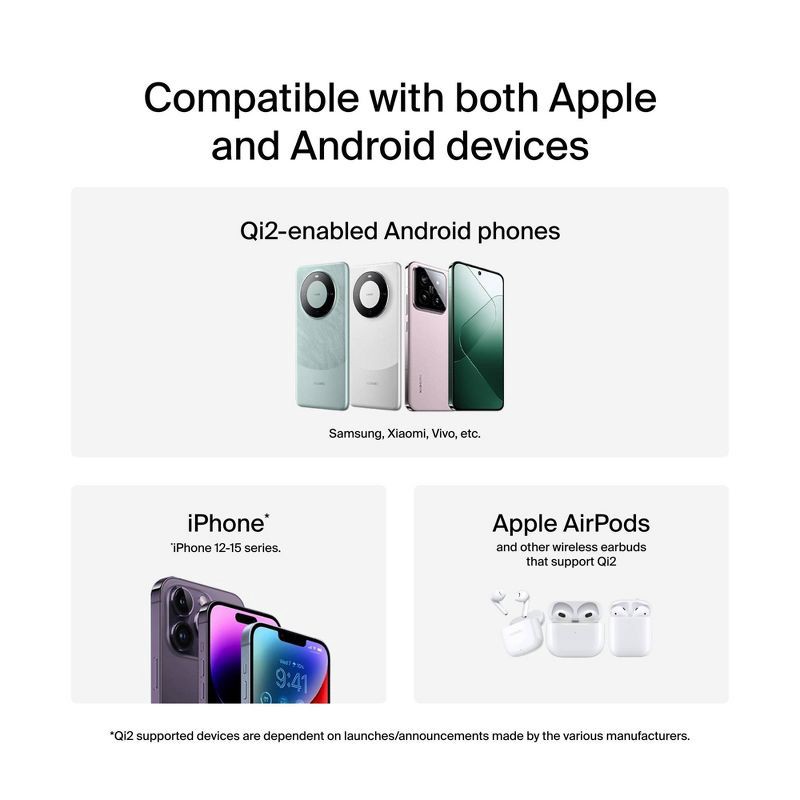 slide 4 of 11, Belkin Qi2 2-in-1 Stand - White, 1 ct