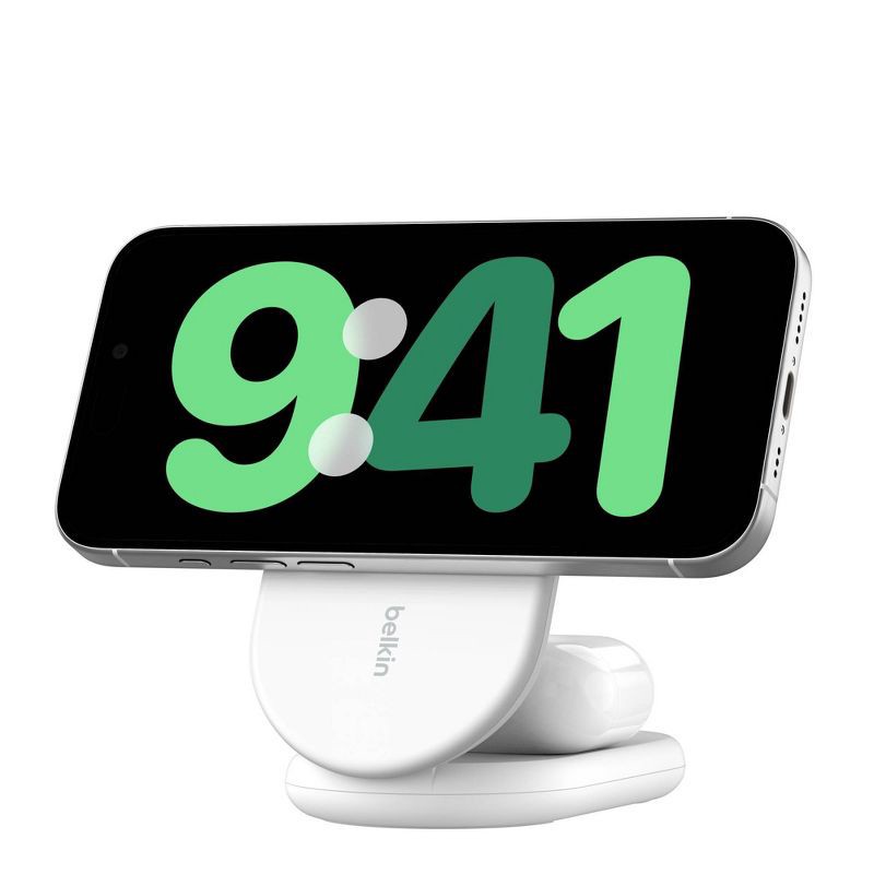 slide 8 of 11, Belkin Qi2 2-in-1 Stand - White, 1 ct