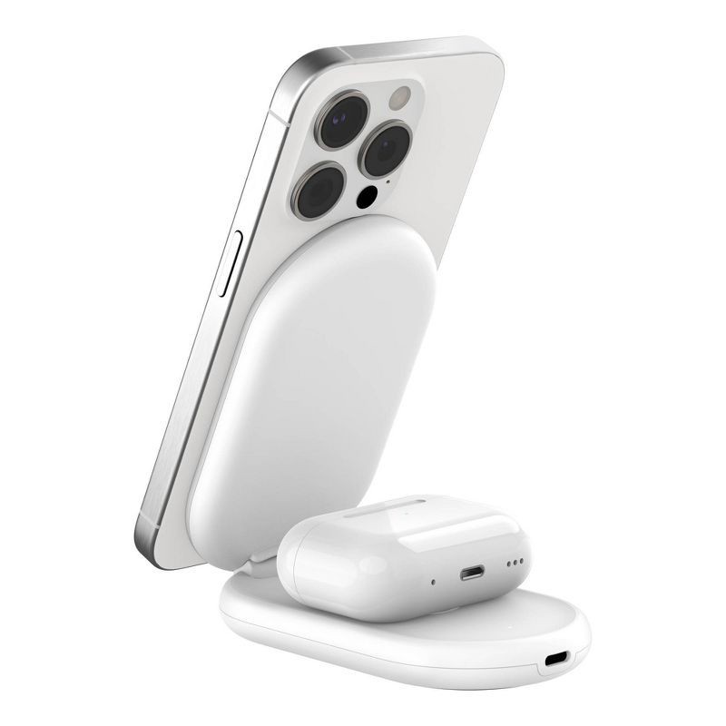 slide 10 of 11, Belkin Qi2 2-in-1 Stand - White, 1 ct