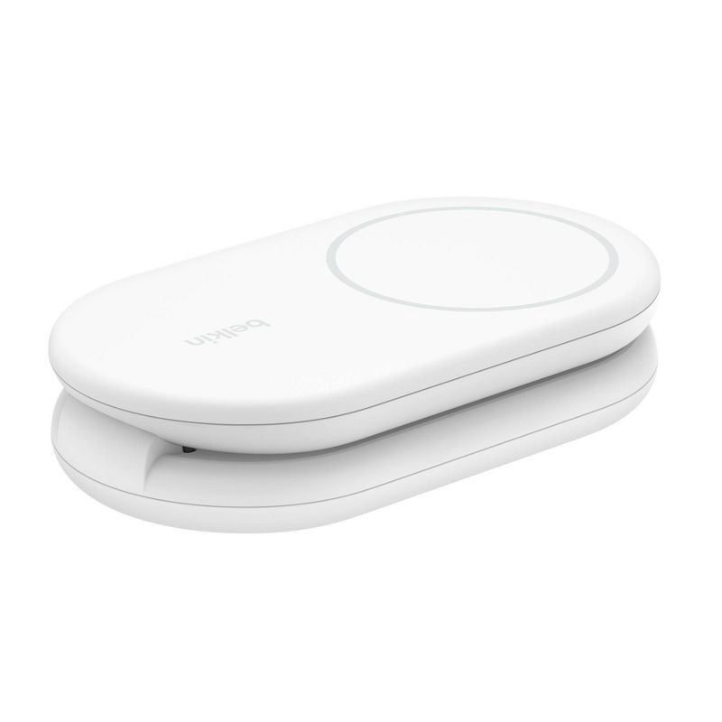 slide 11 of 11, Belkin Qi2 2-in-1 Stand - White, 1 ct
