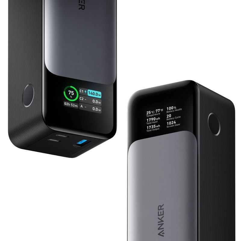 slide 4 of 6, Anker 24000mAh 140W GaN Prime Power Bank - Silver: USB & USB-C Charging, Quick Charge, 1 ct
