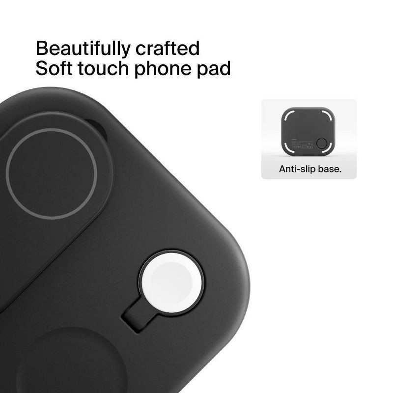slide 6 of 11, Belkin Qi2 15W 3-in-1 Wireless Pad/Stand - Black: MagSafe Magnetic Mount Holder, 1 ct
