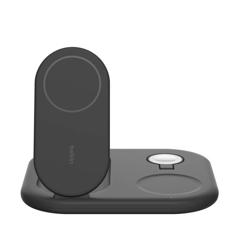 slide 9 of 11, Belkin Qi2 15W 3-in-1 Wireless Pad/Stand - Black: MagSafe Magnetic Mount Holder, 1 ct