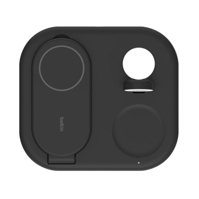 slide 11 of 11, Belkin Qi2 15W 3-in-1 Wireless Pad/Stand - Black: MagSafe Magnetic Mount Holder, 1 ct