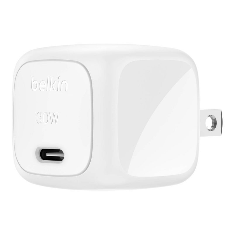 slide 8 of 10, Belkin 30W USB-C Wall Charger - White: Quick Charge, Compatible with Apple & Samsung, 1 ct