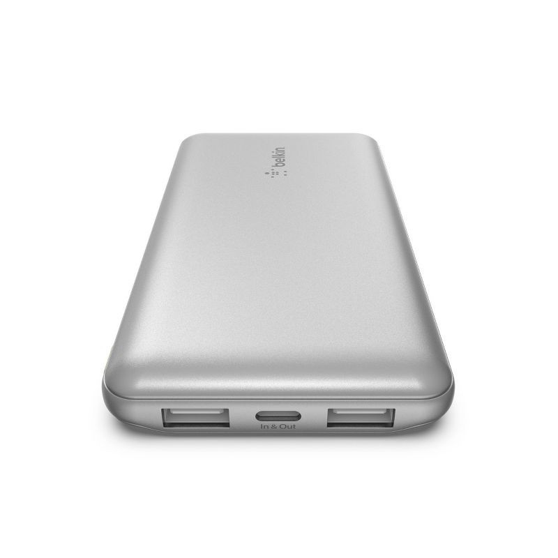 slide 2 of 5, Belkin 10000mAh Power Bank 15W USB-A + USB-C - Silver, 1 ct
