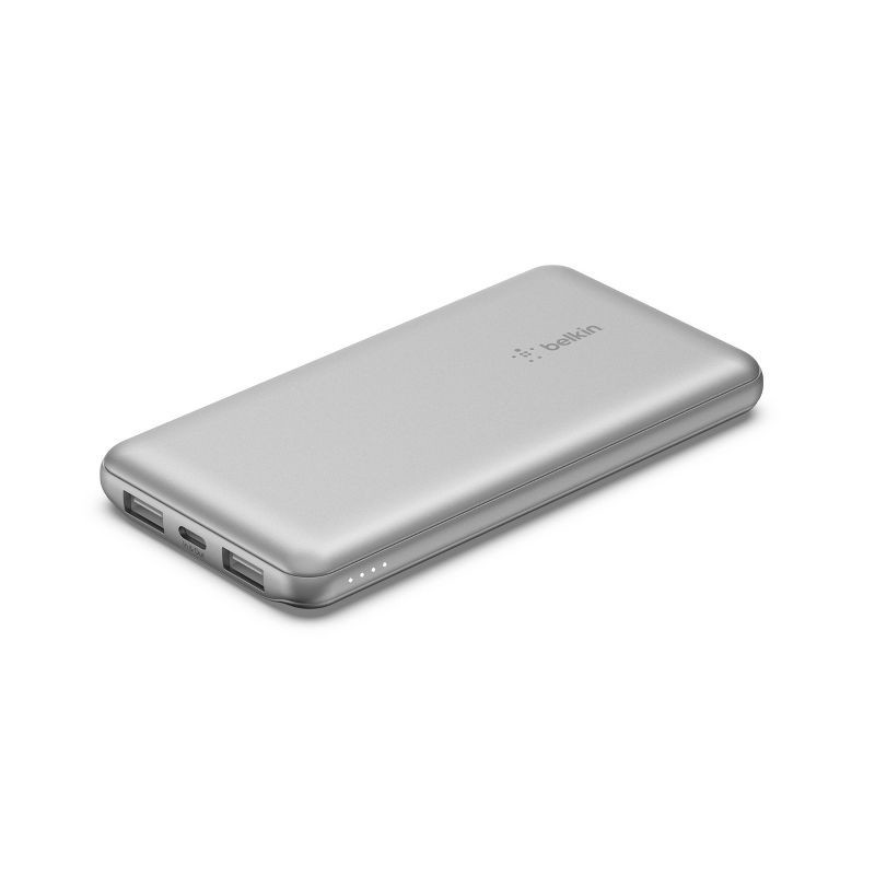 slide 1 of 5, Belkin 10000mAh Power Bank 15W USB-A + USB-C - Silver, 1 ct