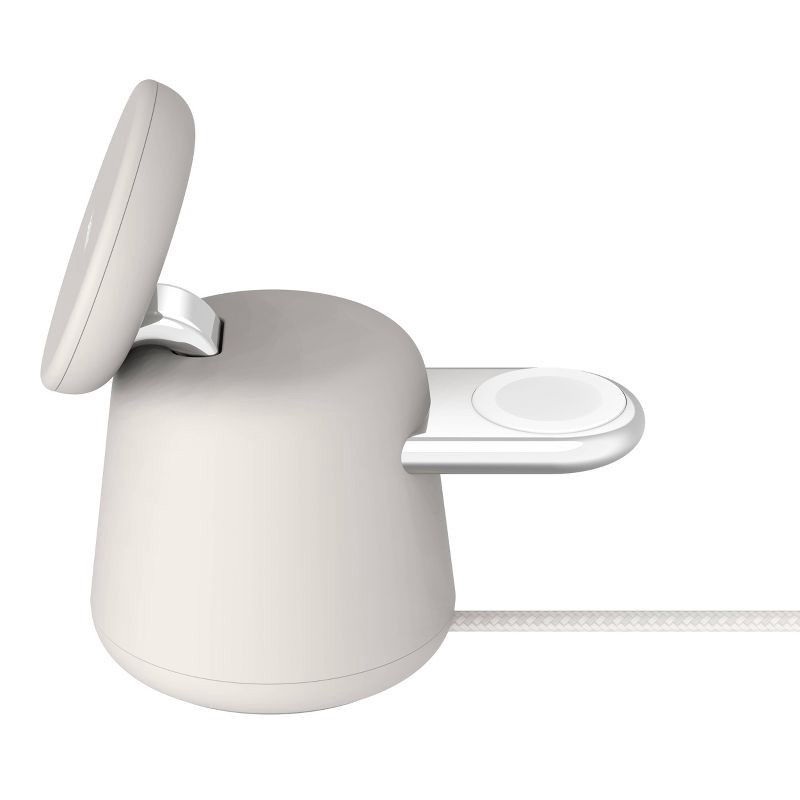 slide 6 of 6, Belkin 2-in-1 Wireless Charging Dock with MagSafe - Sand, 1 ct