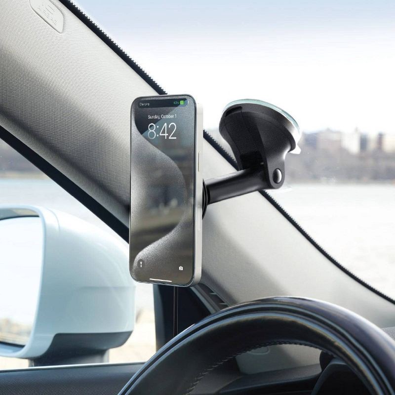 slide 3 of 3, iOttie Velox Mini Qi2 Wireless Dash & Windshield Car Phone Mount - Black: USB-C Car Accessories, 1 ct