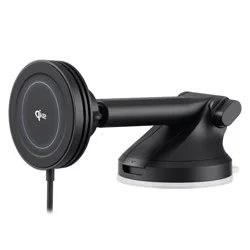 iOttie Velox Mini Qi2 Wireless Dash & Windshield Car Phone Mount - Black: USB-C Car Accessories