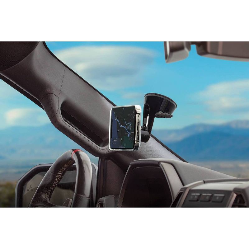 slide 6 of 7, Scosche MagicMount Pro MS 3-in-1 Window/Dash Car Mount with MagSafe Compatible Ring - Black, 1 ct