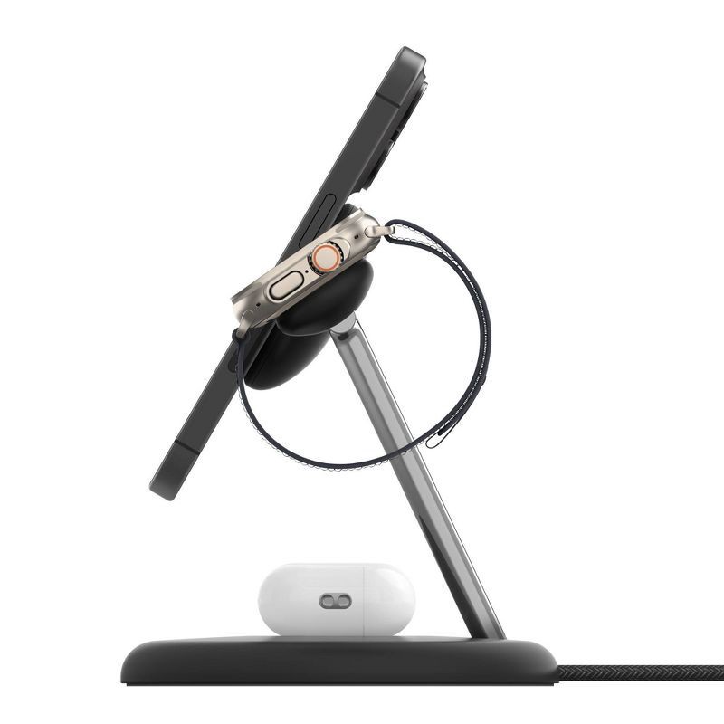 slide 8 of 11, Belkin Qi2 3-in-1 Wireless Charging Stand - Black, 1 ct