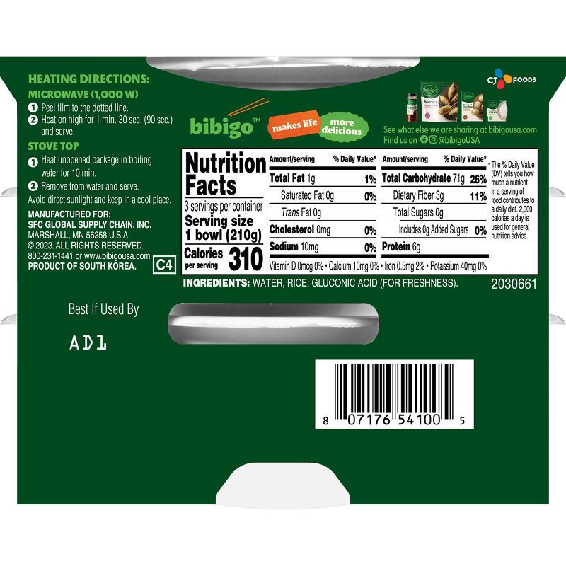 slide 2 of 8, Bibigo Gluten Free Cooked Sticky White Rice - 22.2oz/3ct, 22.2 oz, 3 ct