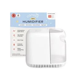 Canopy Mist Free Evaporative 4 in 1 Humidifier with Settings, Optional Night Light, White Noise Machine & Aroma Diffusion, 2.5ltr - White