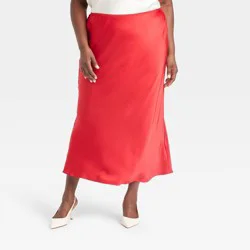 Women's Maxi Slip Skirt - A New Day™ Red XXL