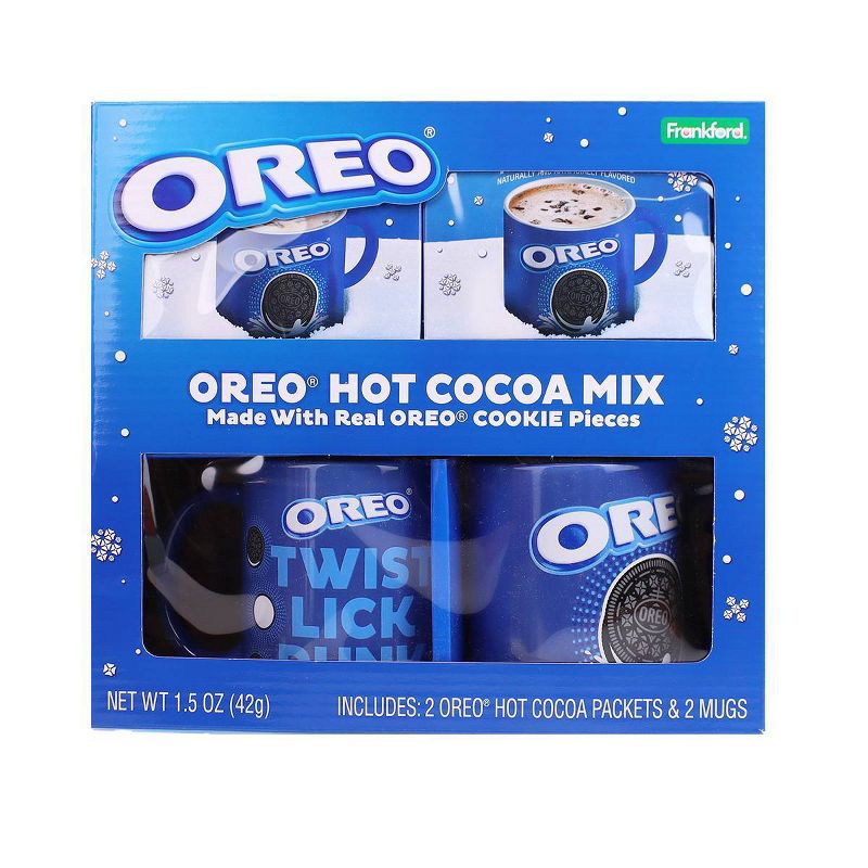 slide 1 of 3, OREO Mugs 2pk with 2 OREO Hot Cocoa Mix Box Set 2oz, 2 ct; 2 oz