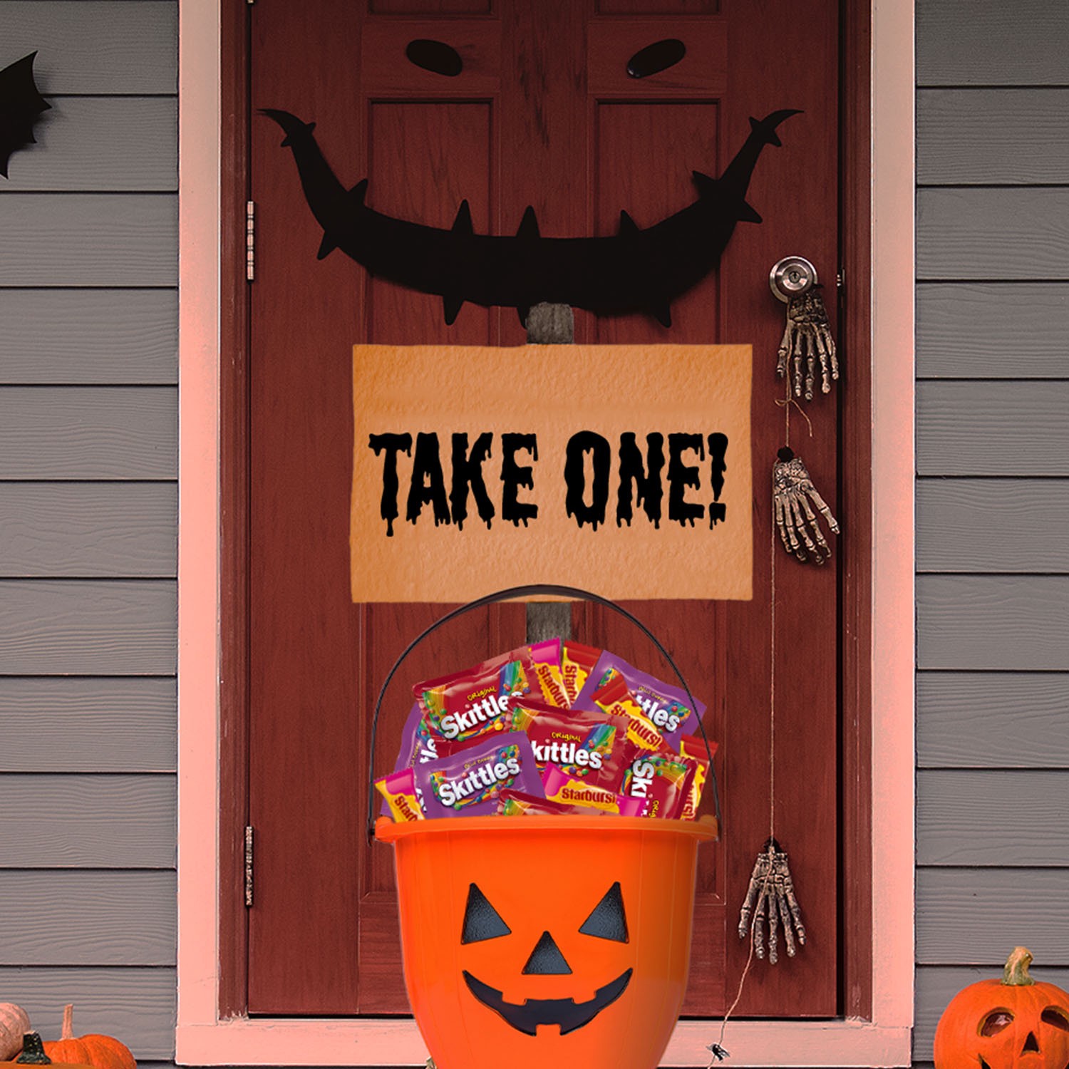 slide 8 of 8, Wrigley SKITTLES & STARBURST Fun Size Chewy Halloween Candy Variety Pack, 20 Ct Bulk Bag, 8.72 oz